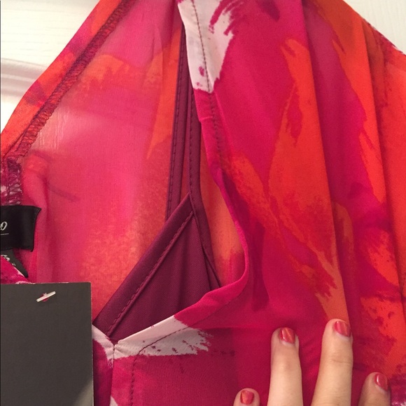 NWT Pink Orange & White floral maxi dress w/Cami - Picture 3 of 3